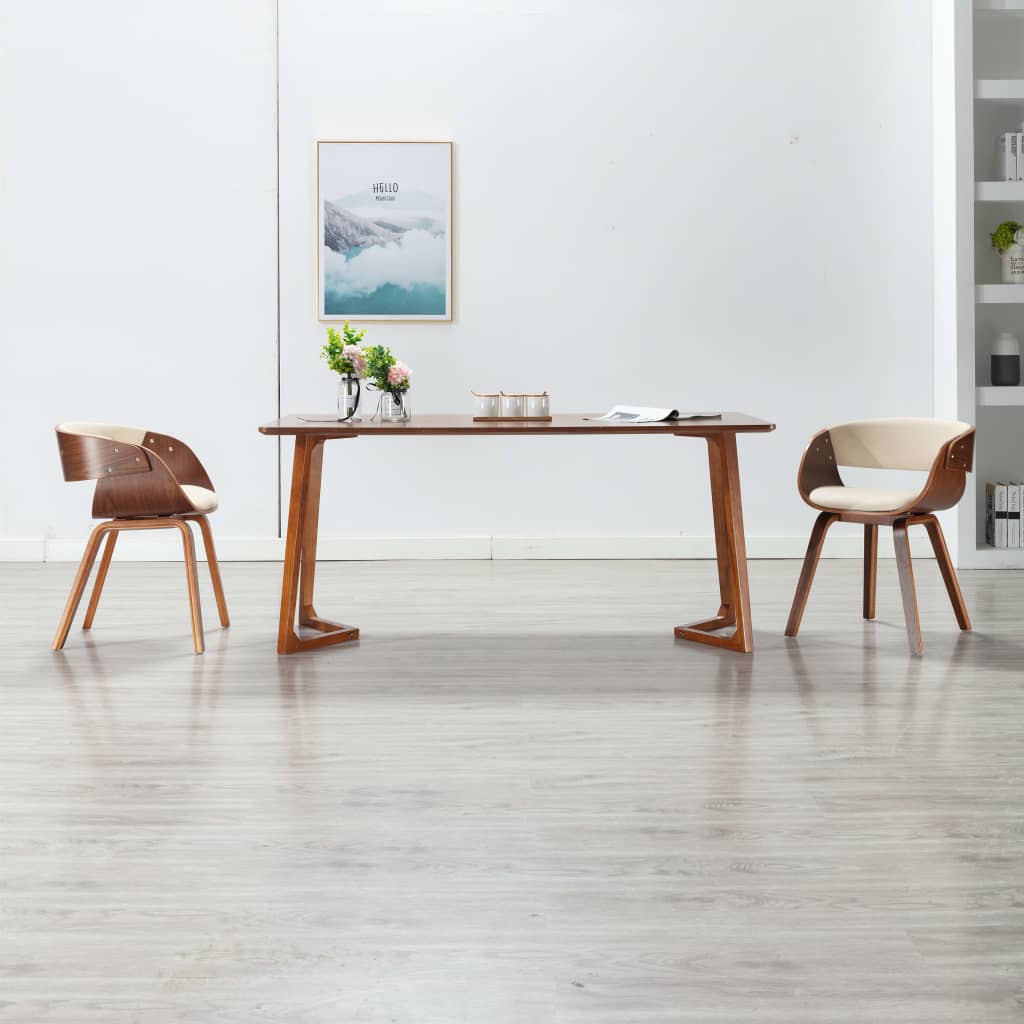Cadeiras jantar 2 pcs madeira curvada e tecido cinzento