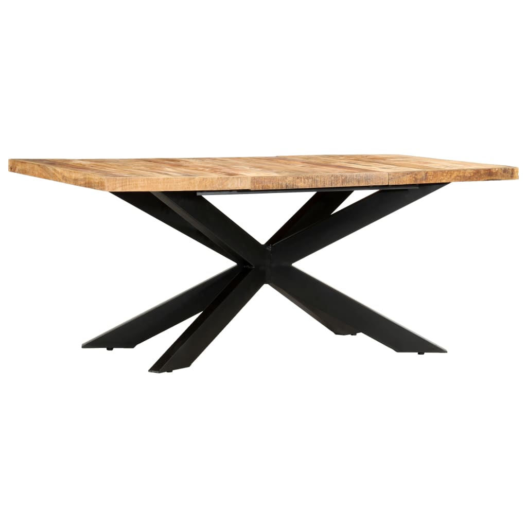 Mesa de jantar 180x90x76 cm madeira de mangueira maciça áspera