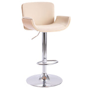 Banco de bar couro artificial creme
