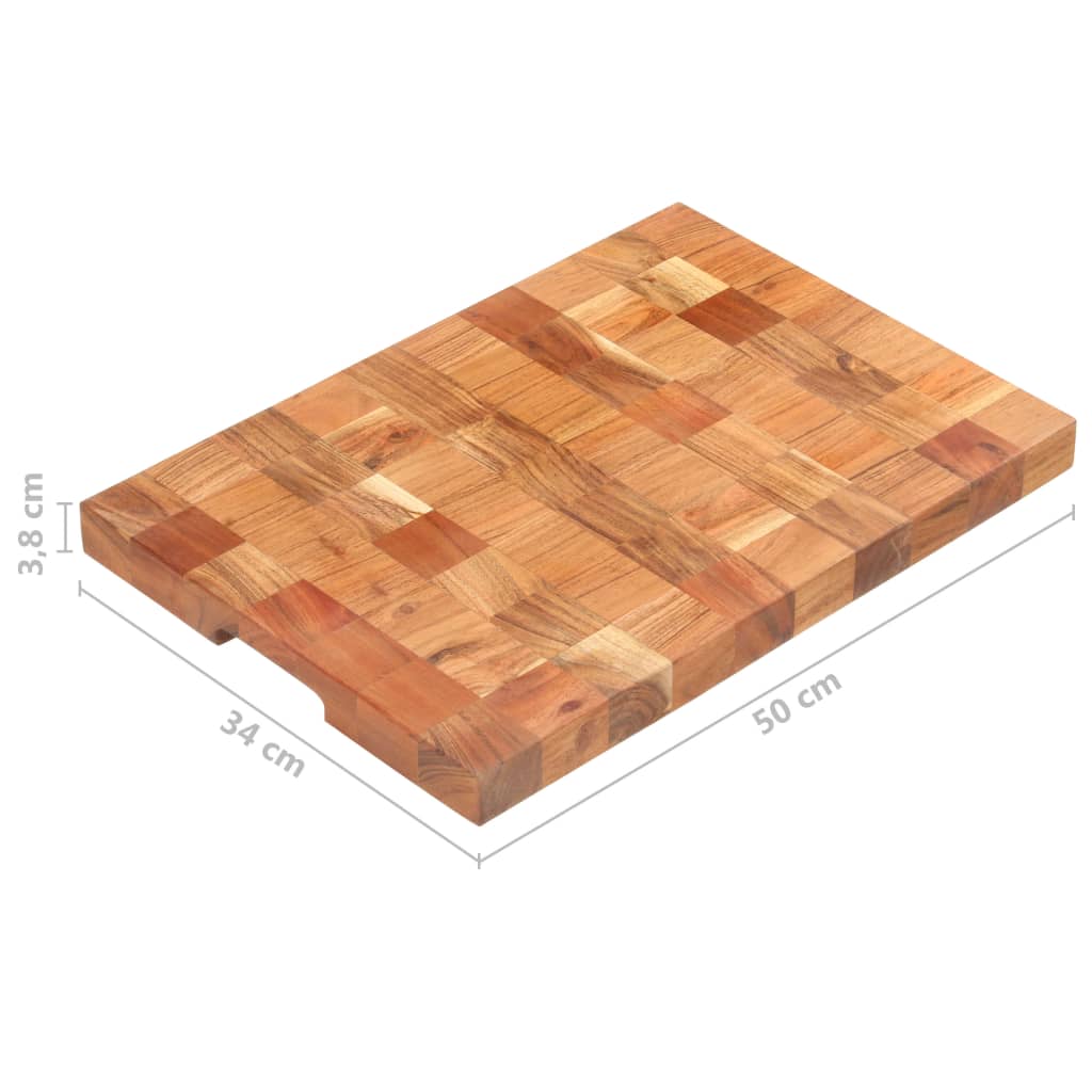 Tábua de cortar 60x40x3,8 cm madeira de acácia maciça