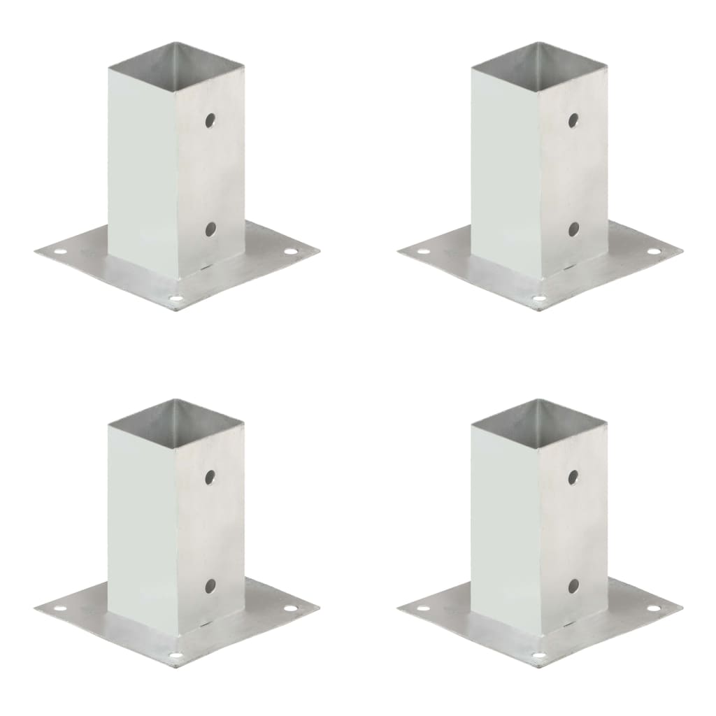 Suportes para postes 4 pcs metal galvanizado 71 mm