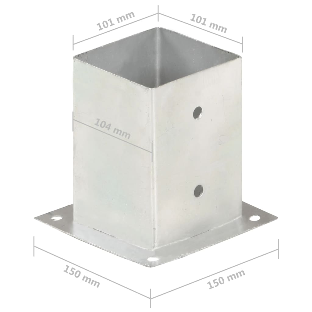 Suportes para postes 4 pcs metal galvanizado 101 mm
