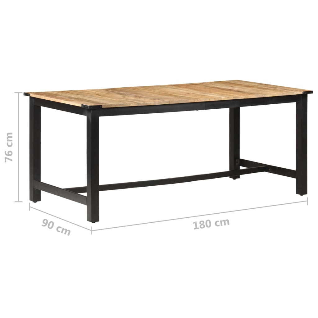 Mesa de jantar 180x90x76 cm madeira de mangueira maciça áspera