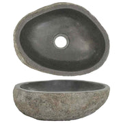Lavatório de pedra do rio oval (29-38)x(24-31) cm