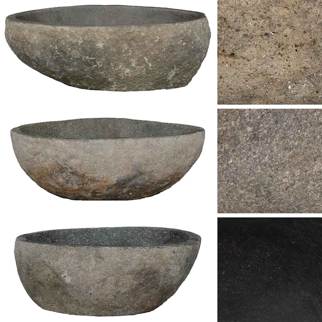 Lavatório de pedra do rio oval (29-38)x(24-31) cm