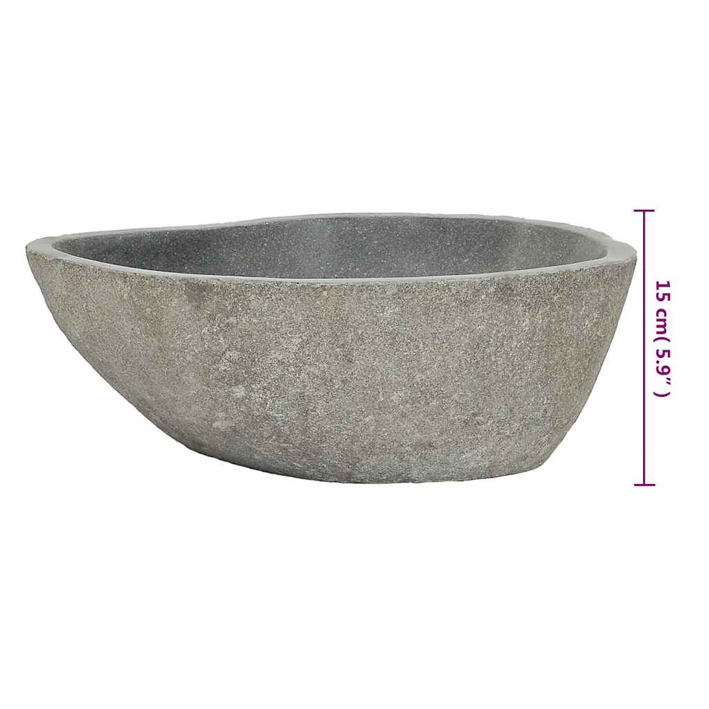 Lavatório de pedra do rio oval (37-46)x(29-36) cm