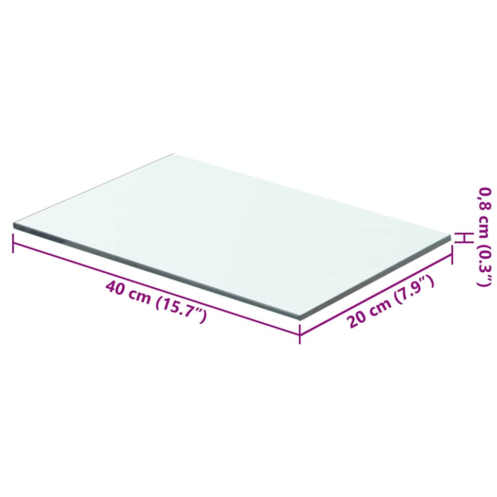Prateleiras 2 pcs 40x20 cm vidro transparente
