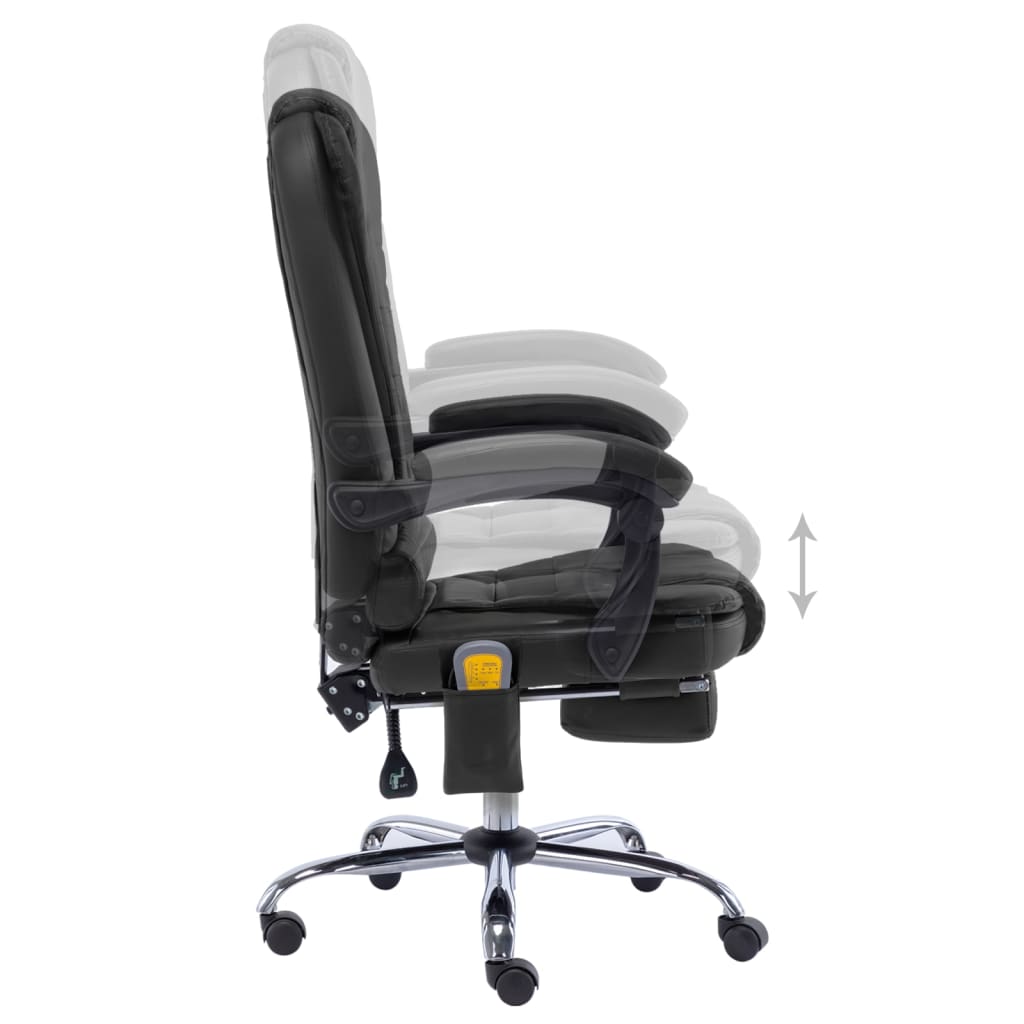 Cadeira escritório c/ função massagem couro artific. antracite