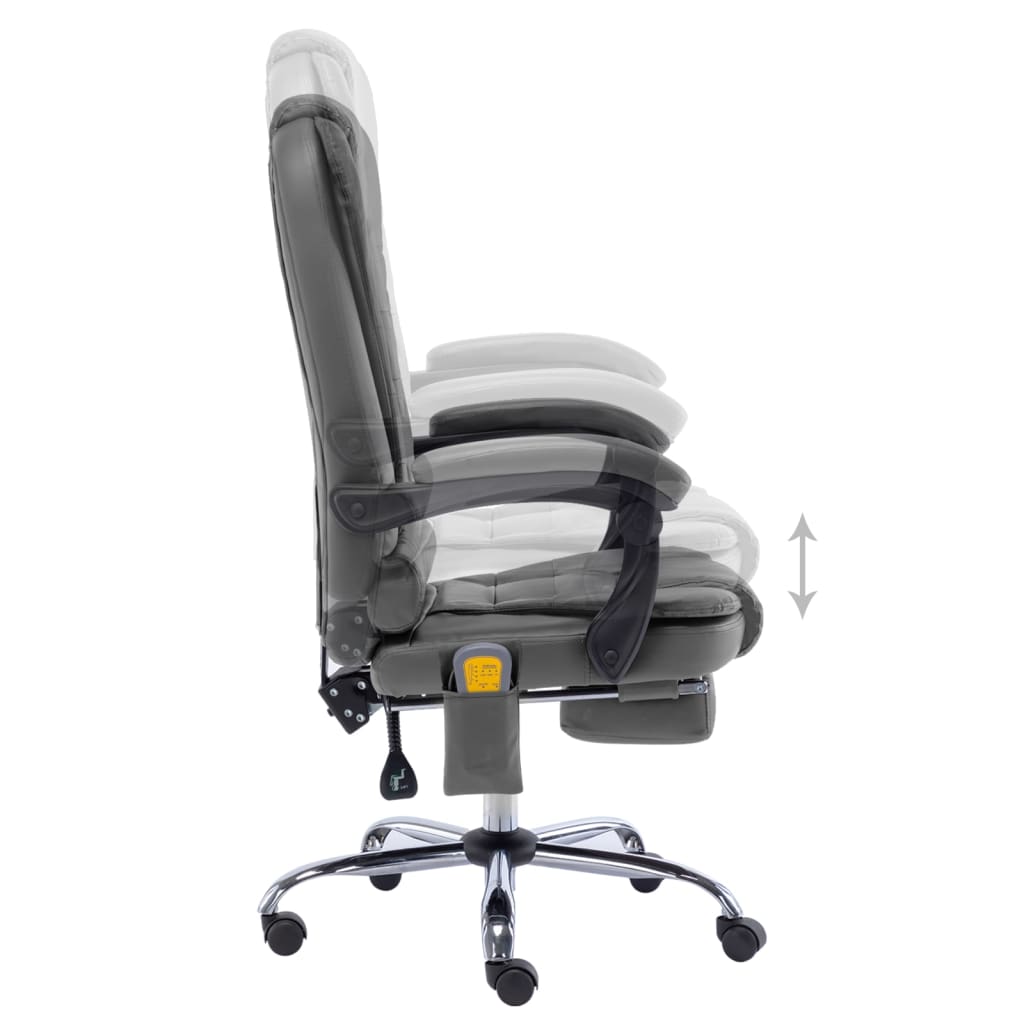 Cadeira escritório c/ função massagem couro artific. antracite