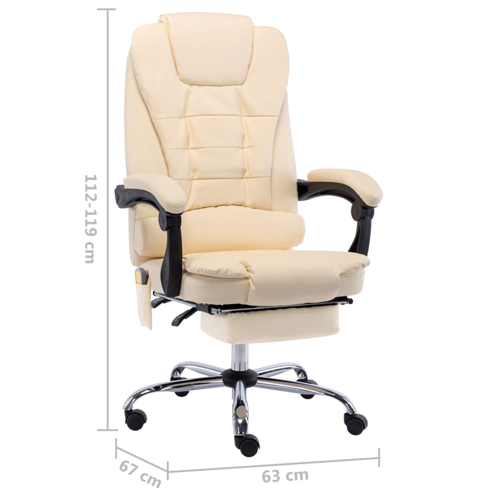 Cadeira escritório c/ função massagem couro artific. antracite