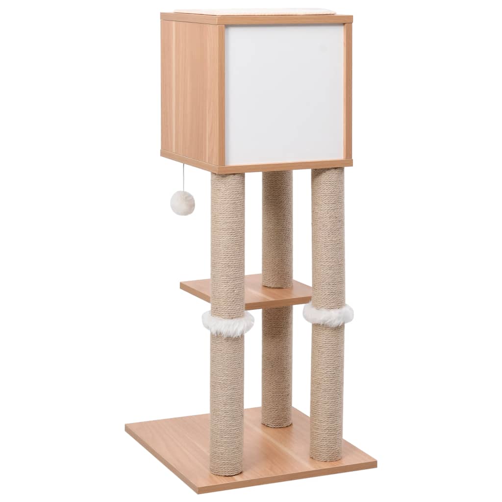 Árvore para gatos com tapete arranhador sisal 82 cm