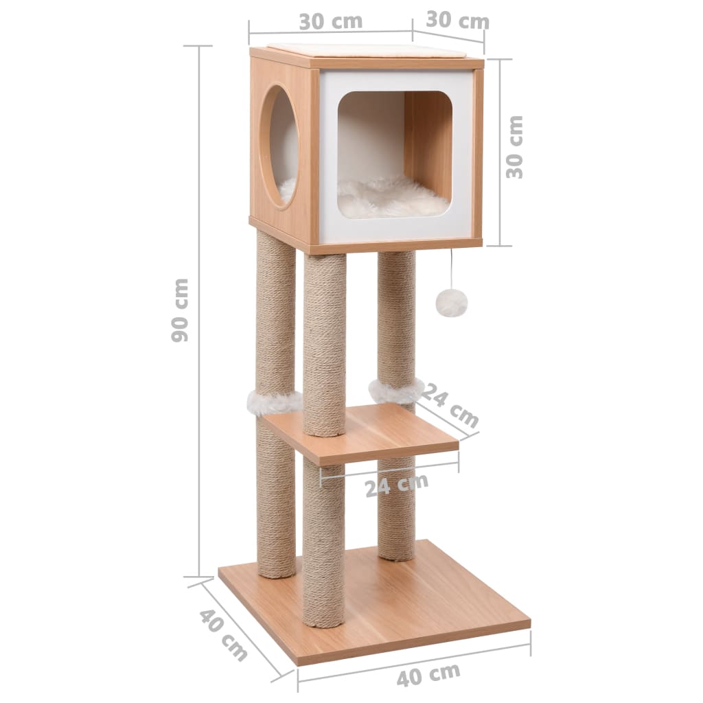 Árvore para gatos com tapete arranhador sisal 82 cm