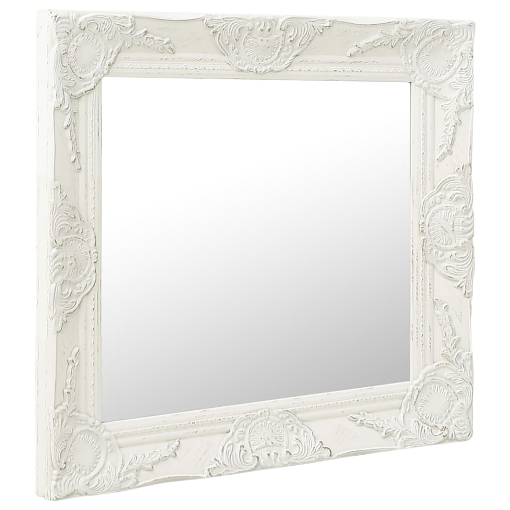 Espelho de parede estilo barroco 50x50 cm branco