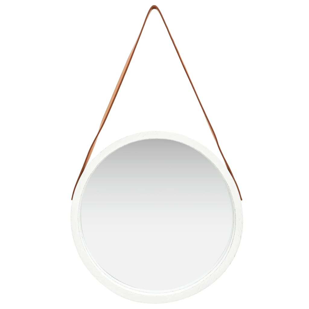 Espelho de parede com alça 50 cm branco