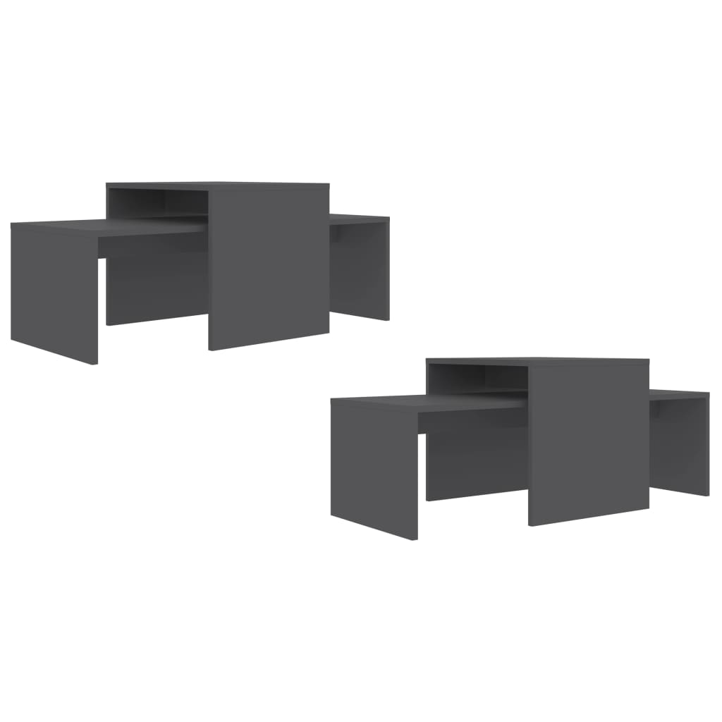 Conjunto mesas centro 100x48x40cm contrapla. branco brilhante
