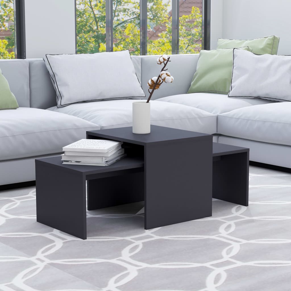 Conjunto mesas centro 100x48x40cm contrapla. branco brilhante