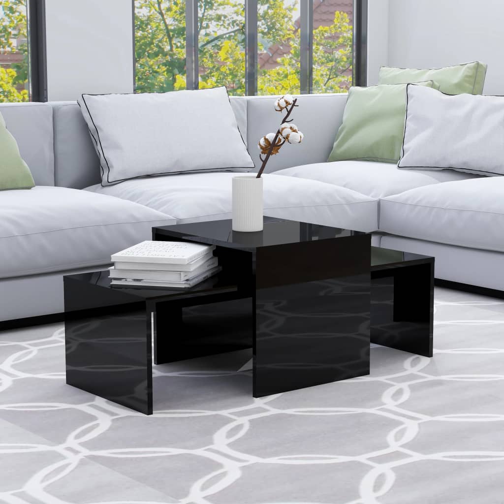 Conjunto mesas centro 100x48x40cm contrapla. branco brilhante