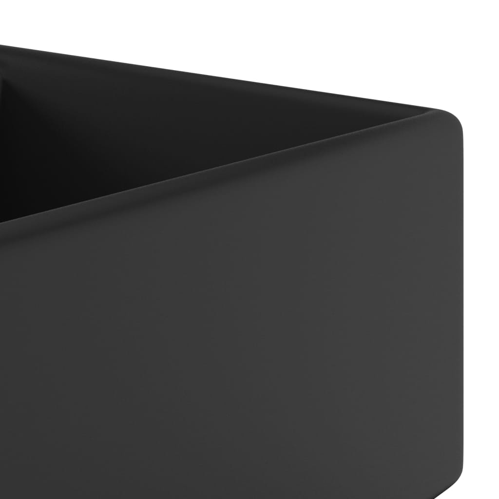 Lavatório luxuoso quadrado 41x41 cm cerâmica preto mate