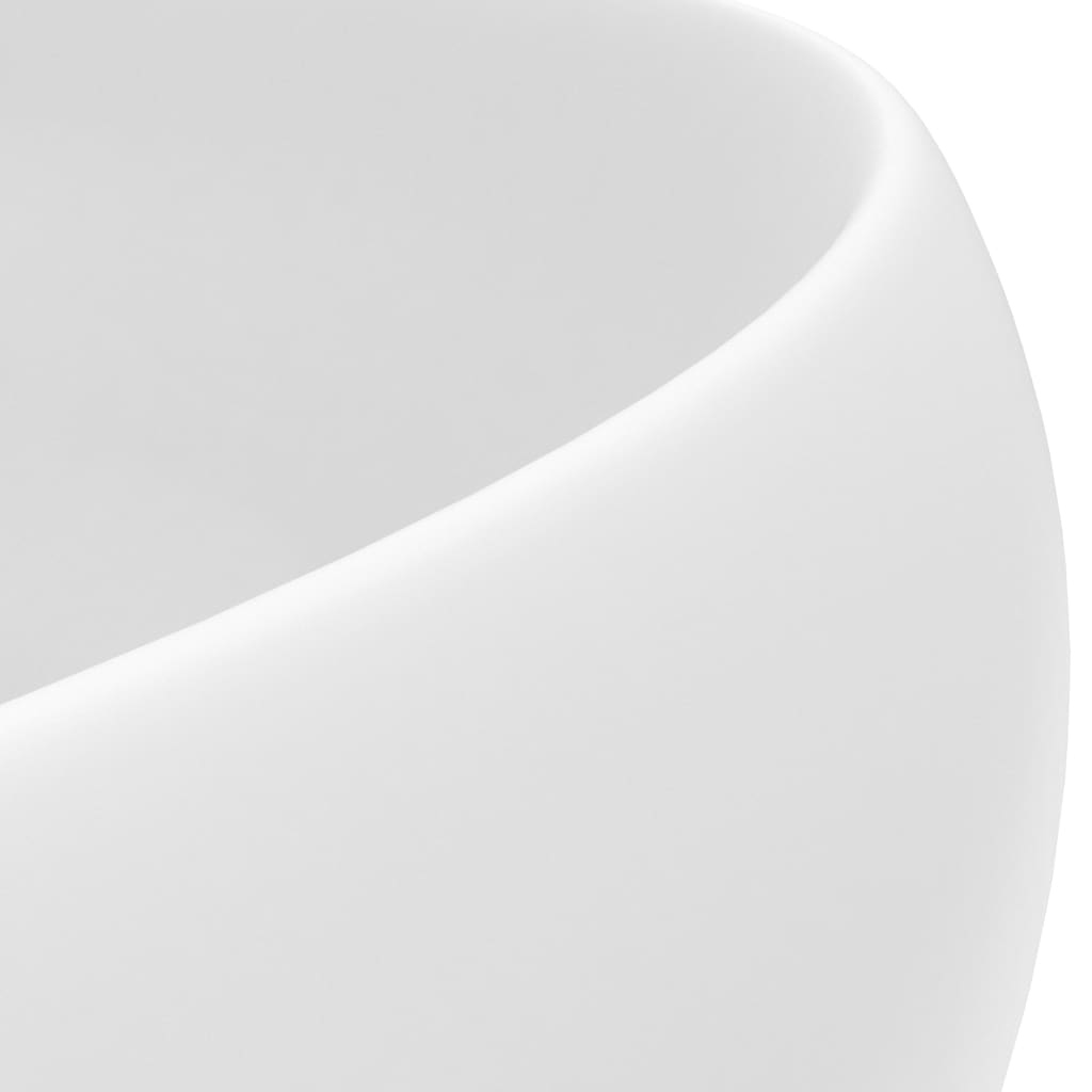 Lavatório luxuoso redondo 40x15 cm cerâmica branco mate