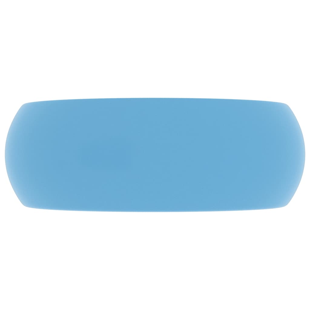 Lavatório luxuoso redondo 40x15 cm cerâmica azul-claro mate