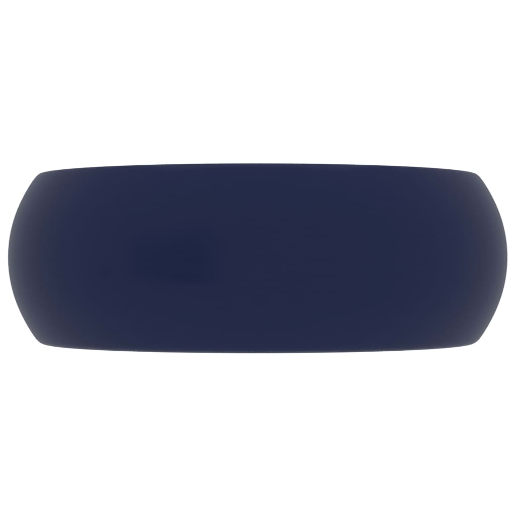 Lavatório luxuoso redondo 40x15cm cerâmica azul-escuro mate