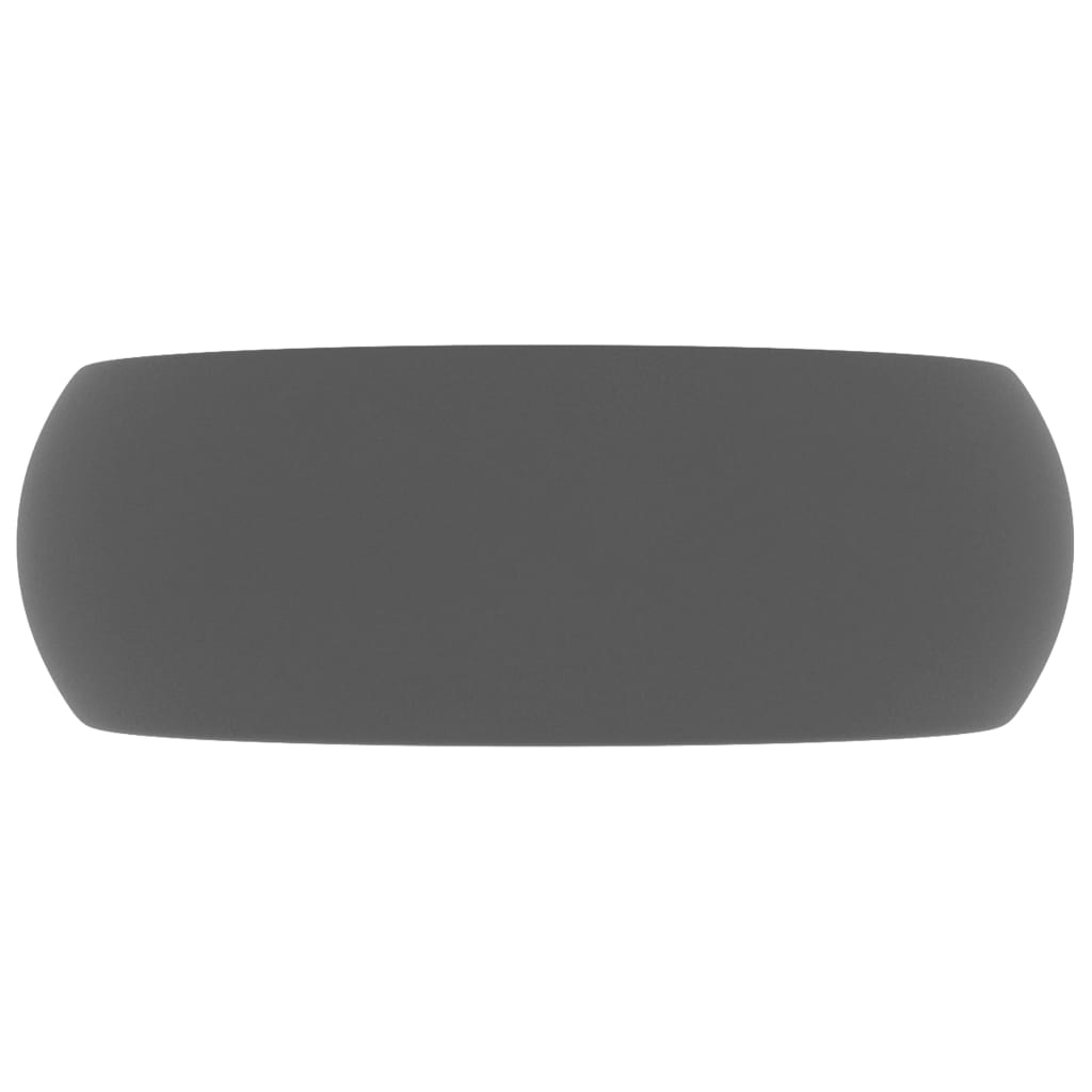 Lavatório luxuoso redondo 40x15cm cerâmica cinzento-escuro mate