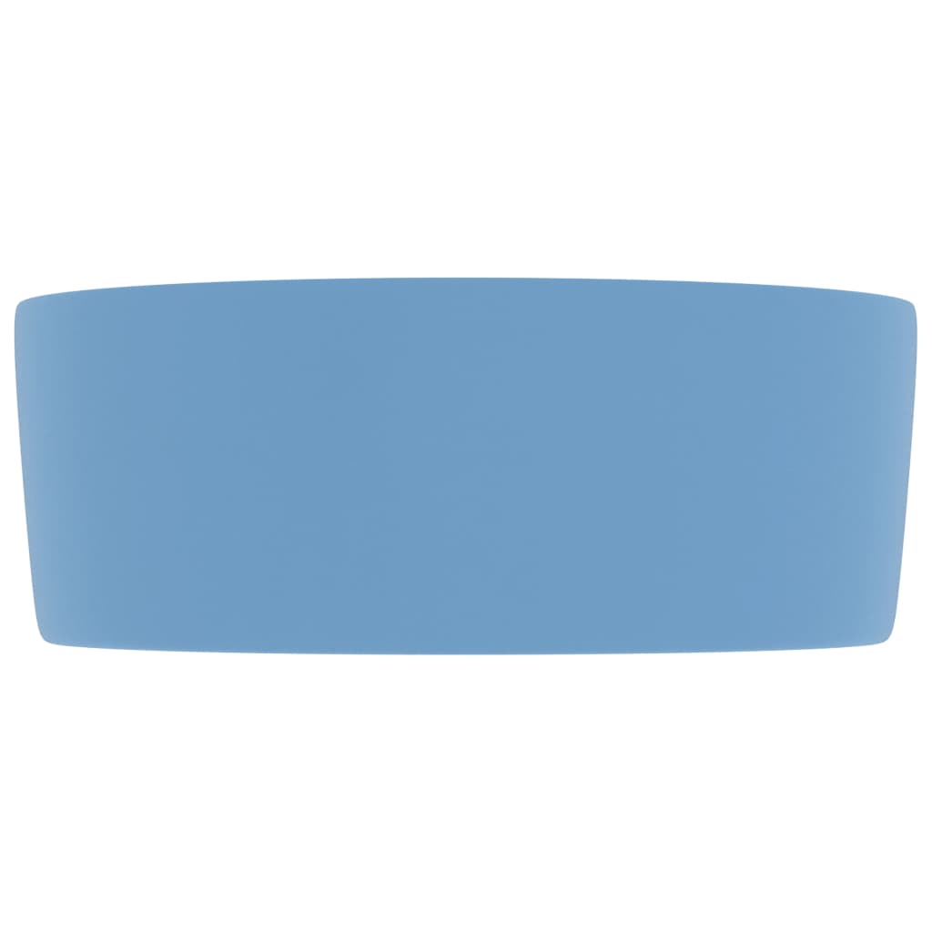 Lavatório luxuoso redondo 40x15 cm cerâmica azul-claro mate