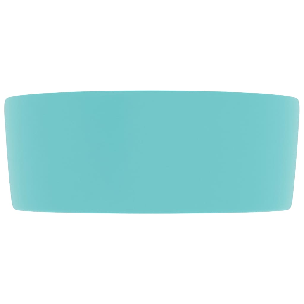 Lavatório luxuoso redondo 40x15 cm cerâmica verde-claro mate