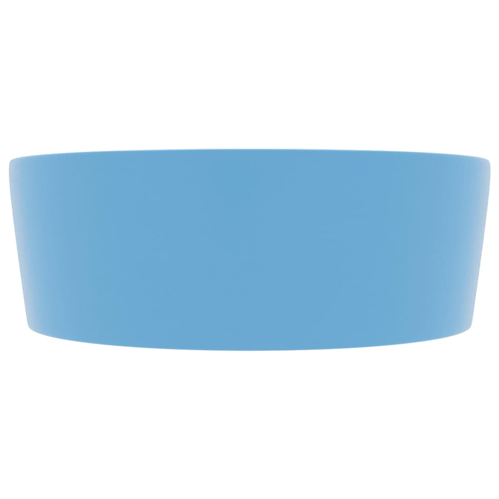 Lavatório com extravasamento 36x13 cm cerâmica azul-claro mate