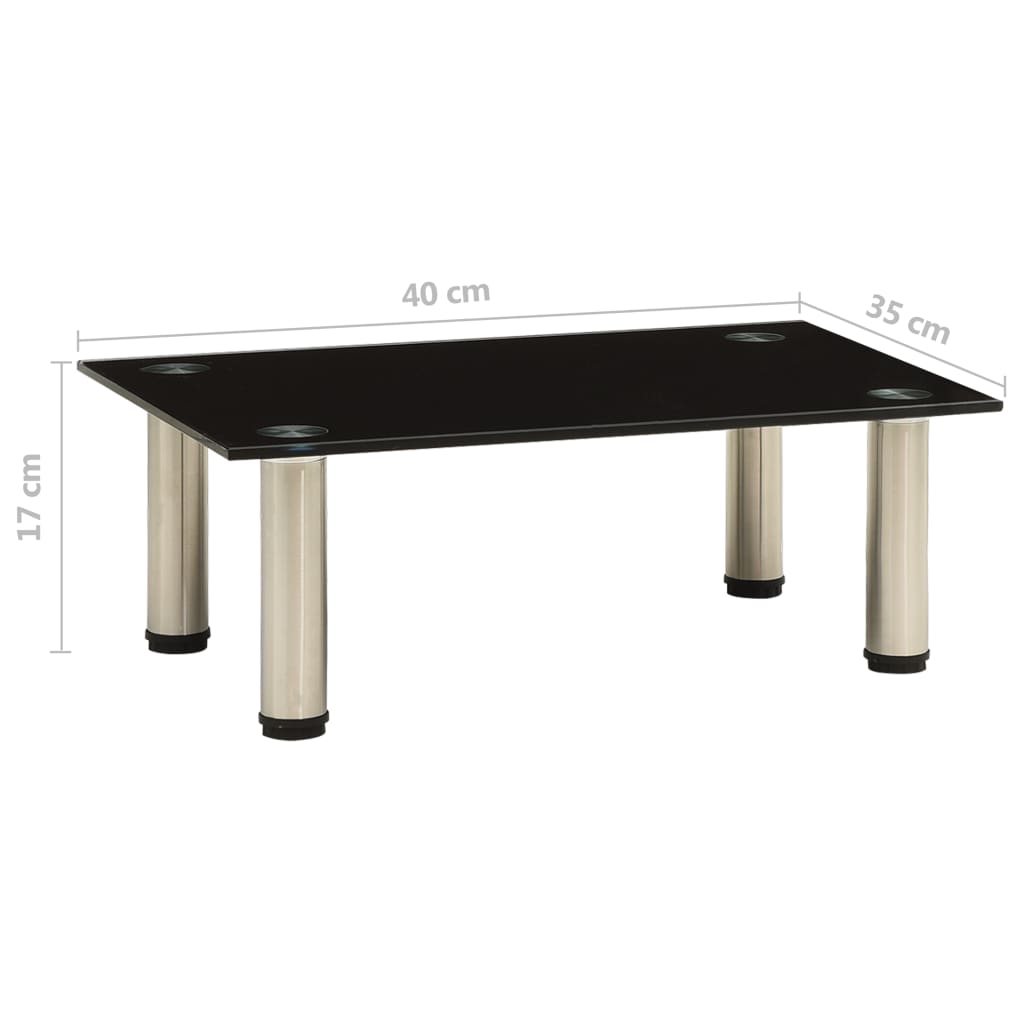 Móvel de TV 40x35x17 cm vidro temperado preto