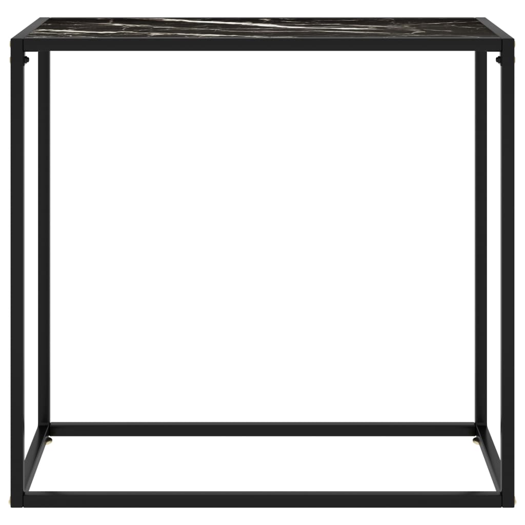 Mesa consola 80x35x75 cm vidro temperado preto