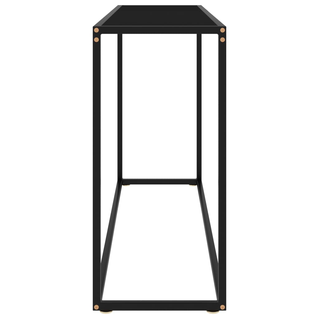 Mesa consola 120x35x75 cm vidro temperado preto
