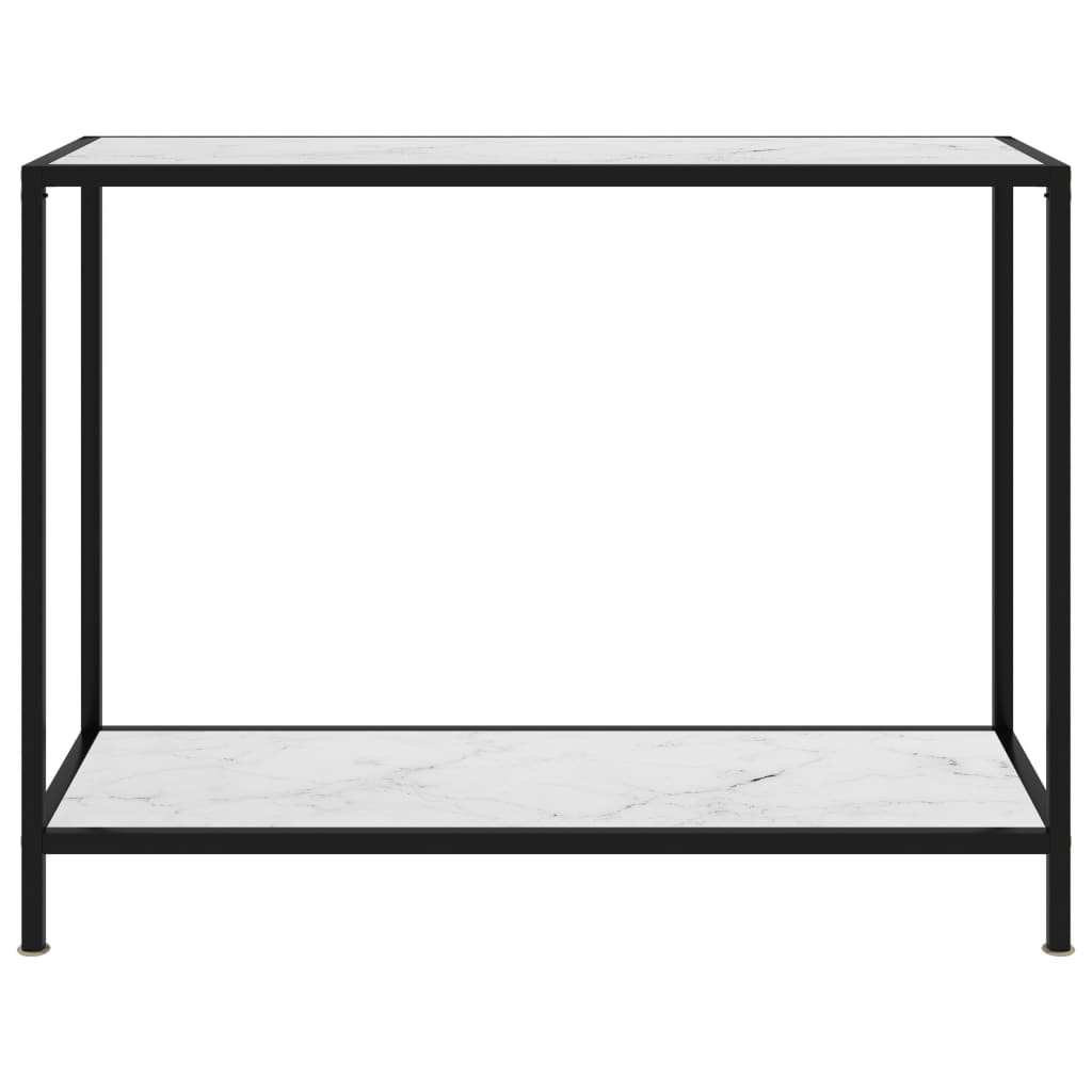 Mesa consola 100x35x75 cm vidro temperado branco