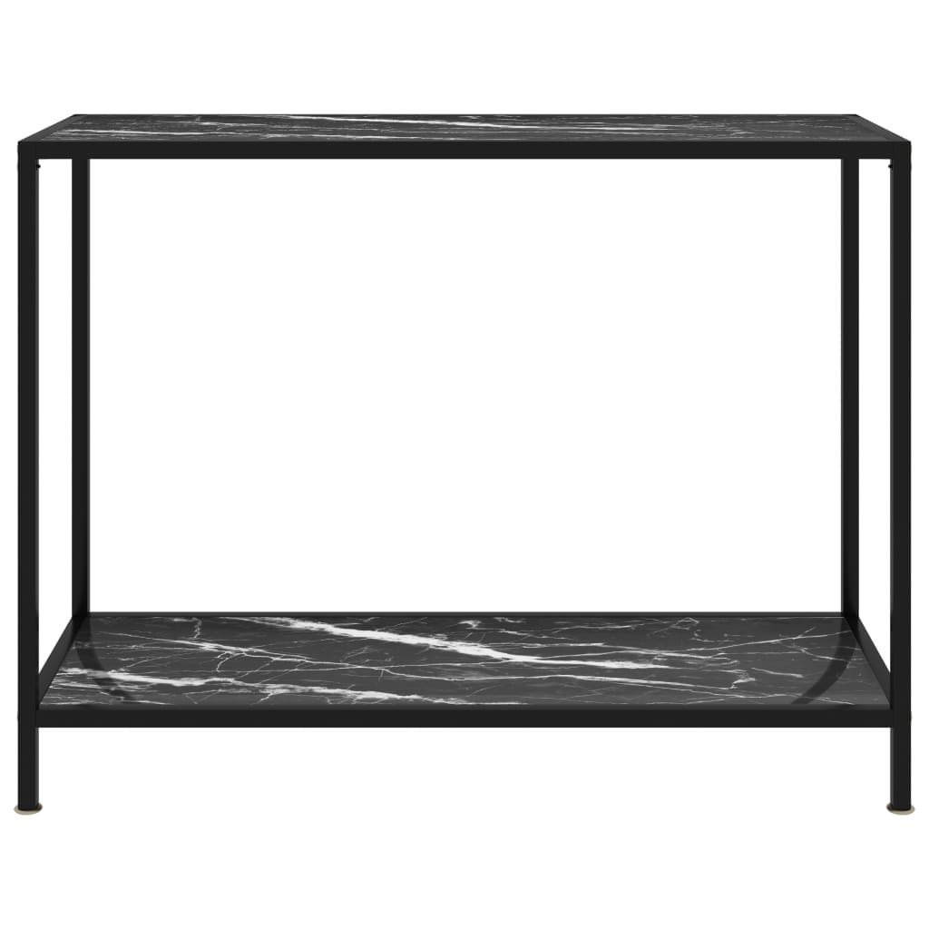 Mesa consola 100x35x75 cm vidro temperado preto