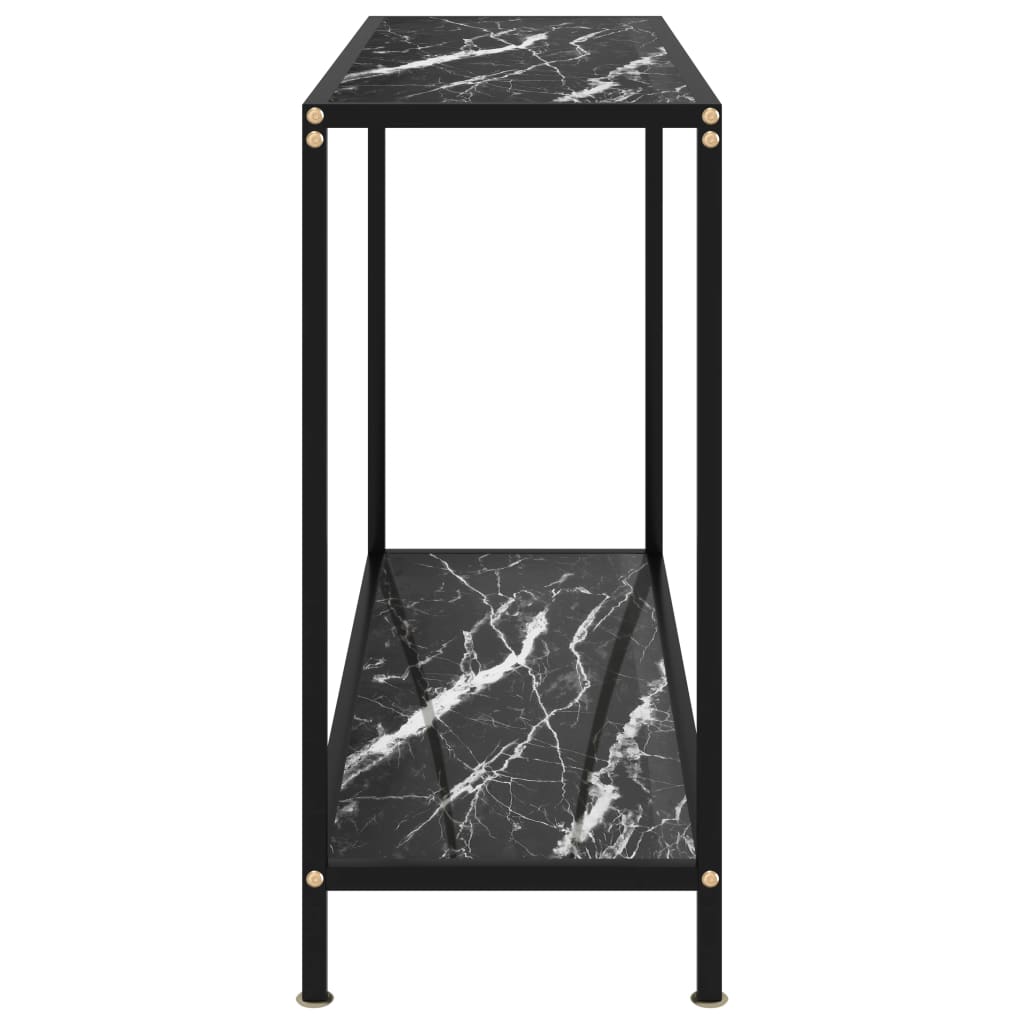Mesa consola 100x35x75 cm vidro temperado preto