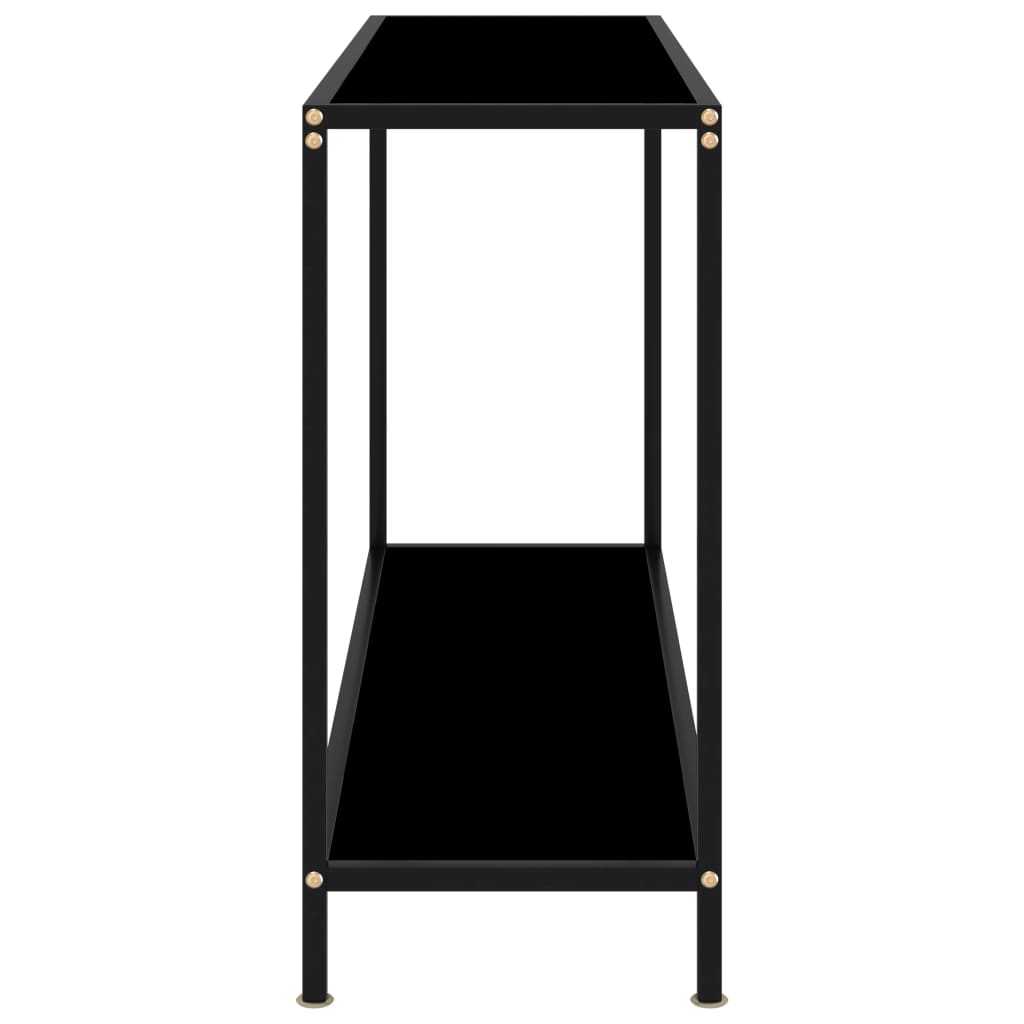 Mesa consola 120x35x75 cm vidro temperado preto