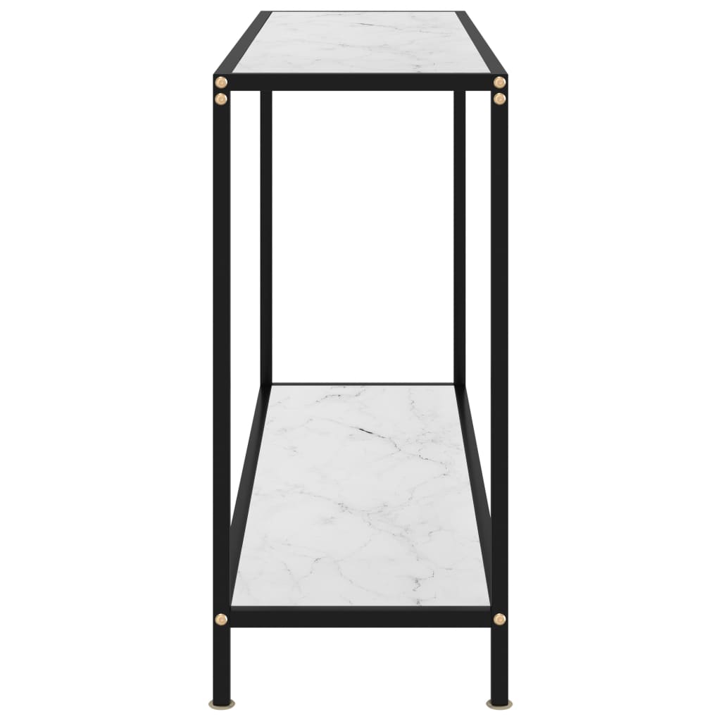 Mesa consola 120x35x75 cm vidro temperado branco