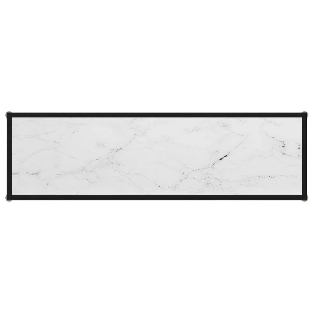 Mesa consola 120x35x75 cm vidro temperado branco