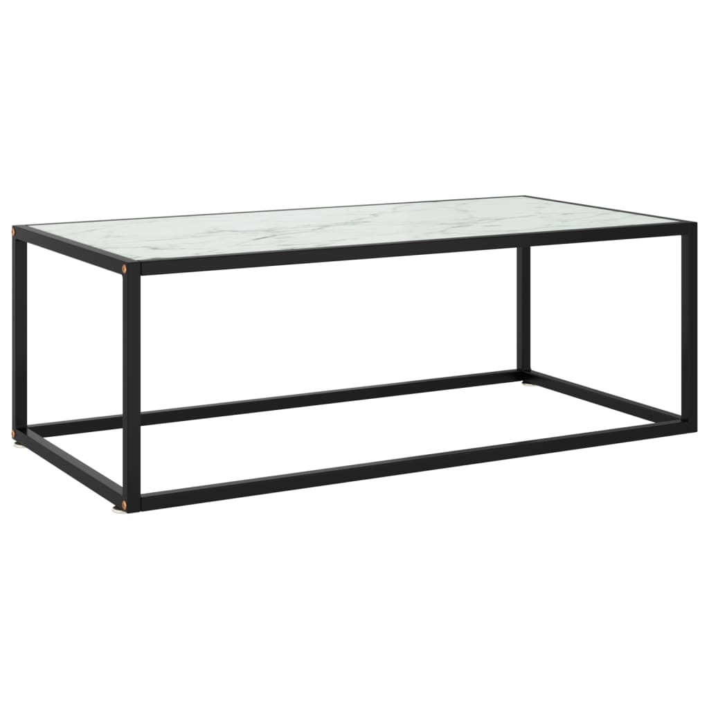 Mesa de centro 100x50x35 cm vidro mármore branco