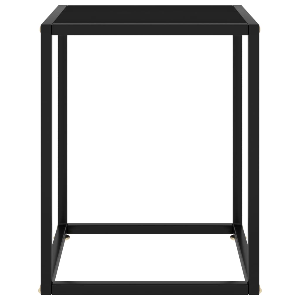 Mesa de centro 40x40x50 cm preto com vidro preto