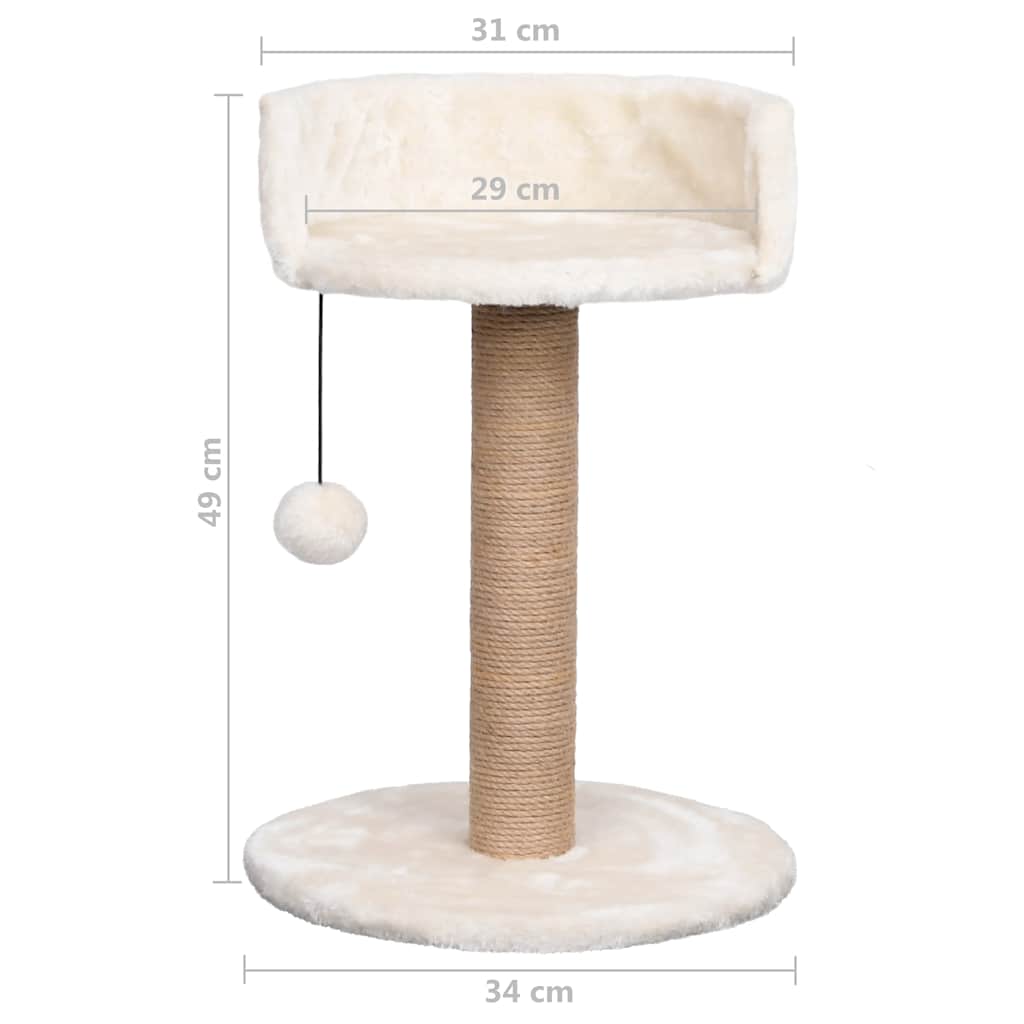 Árvore para gatos c/ postes arranhadores 49 cm erva marinha