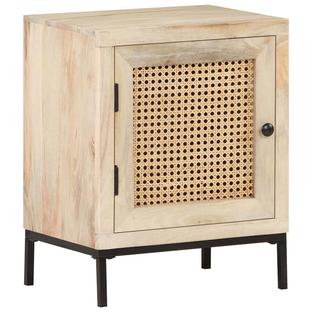 Mesa de cabeceira 40x30x50cm mangueira maciça/palhinha natural