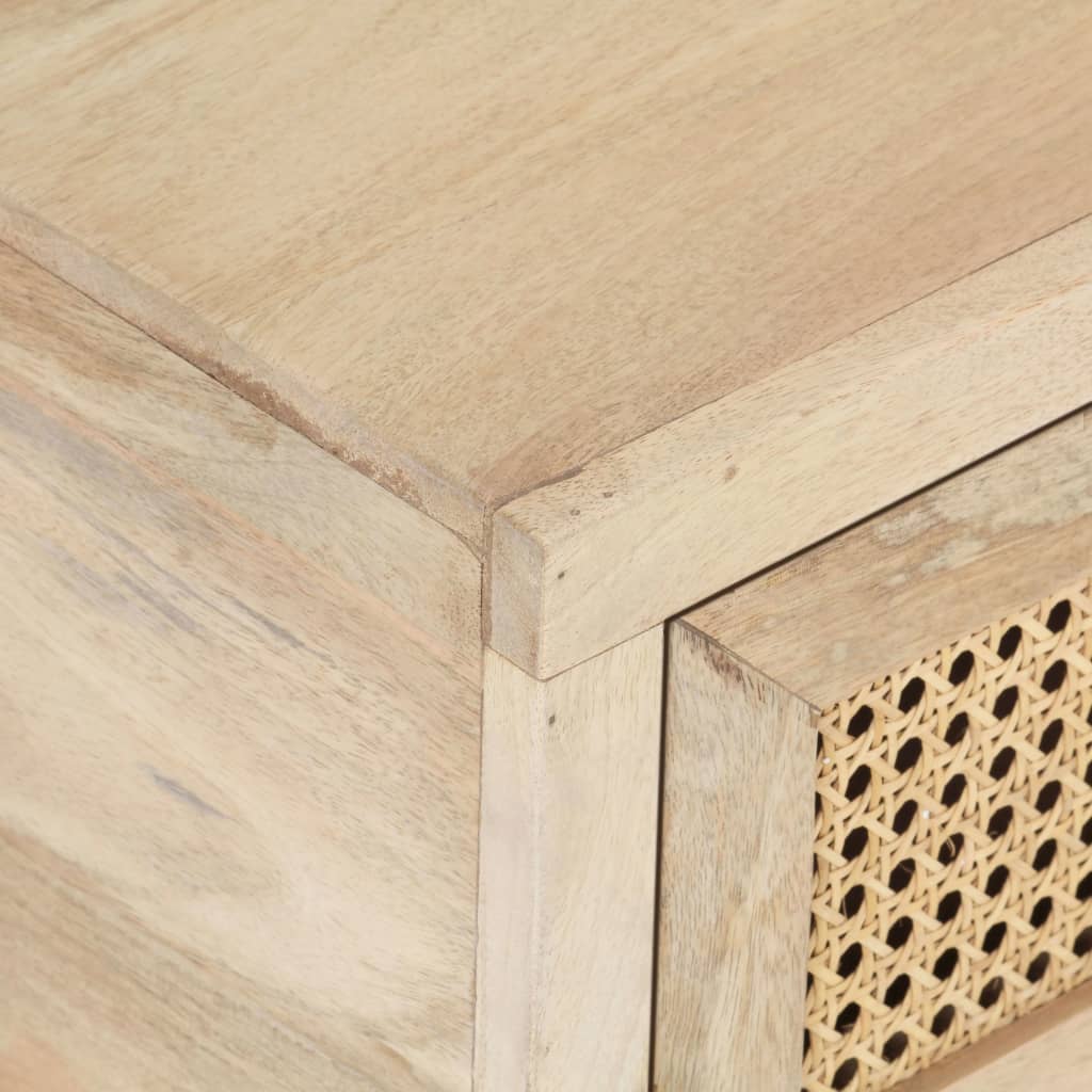 Mesa de centro 90x50x37 cm mangueira maciça e palhinha natural