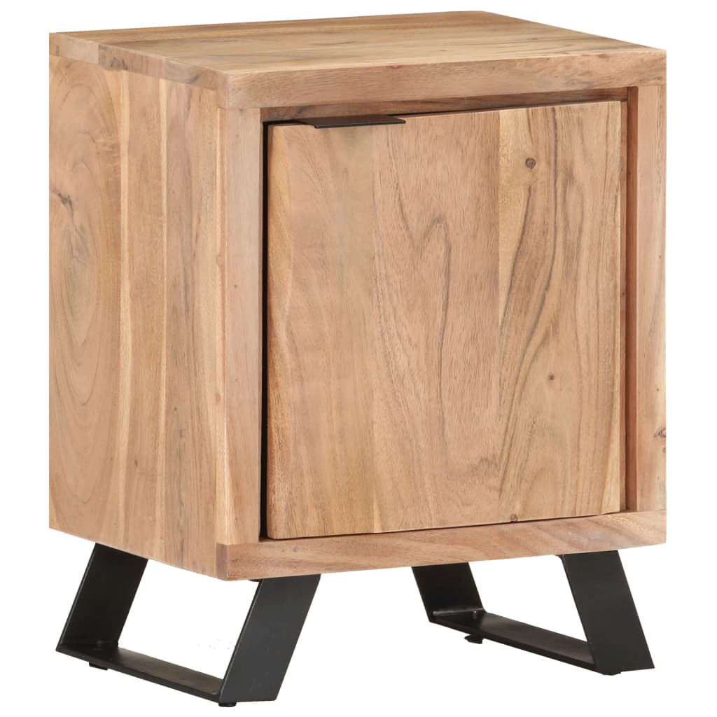 Mesa de cabeceira 40x30x50 cm acácia maciça com bordas vivas