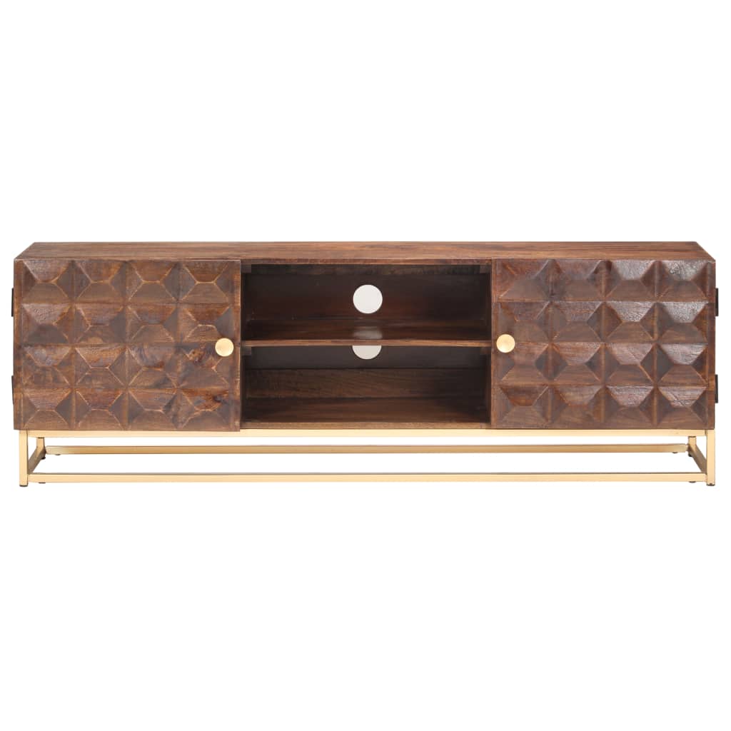 Móvel de TV 124x29x45 cm madeira de mangueira maciça