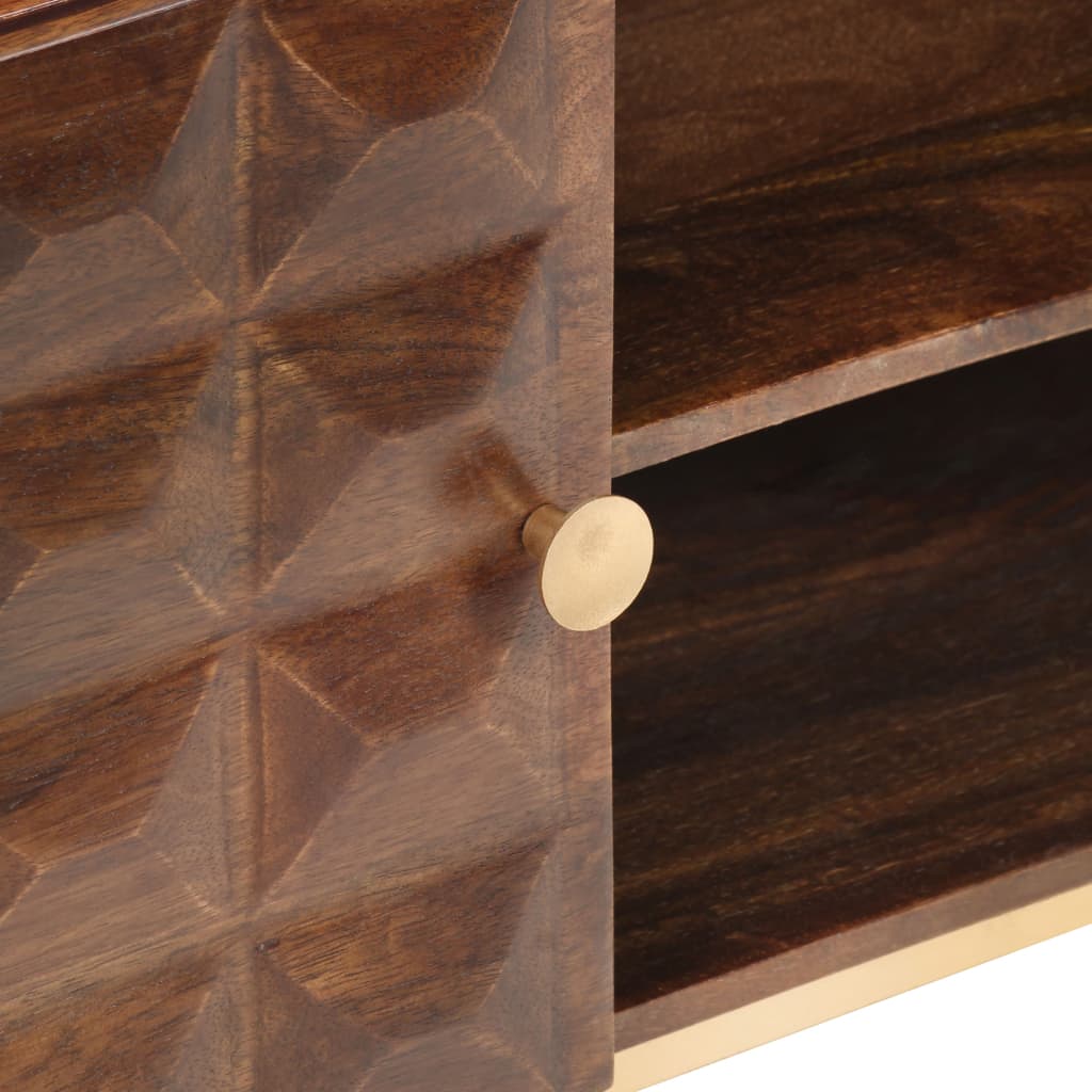 Móvel de TV 124x29x45 cm madeira de mangueira maciça