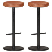 Bancos de bar 2 pcs couro genuíno castanho