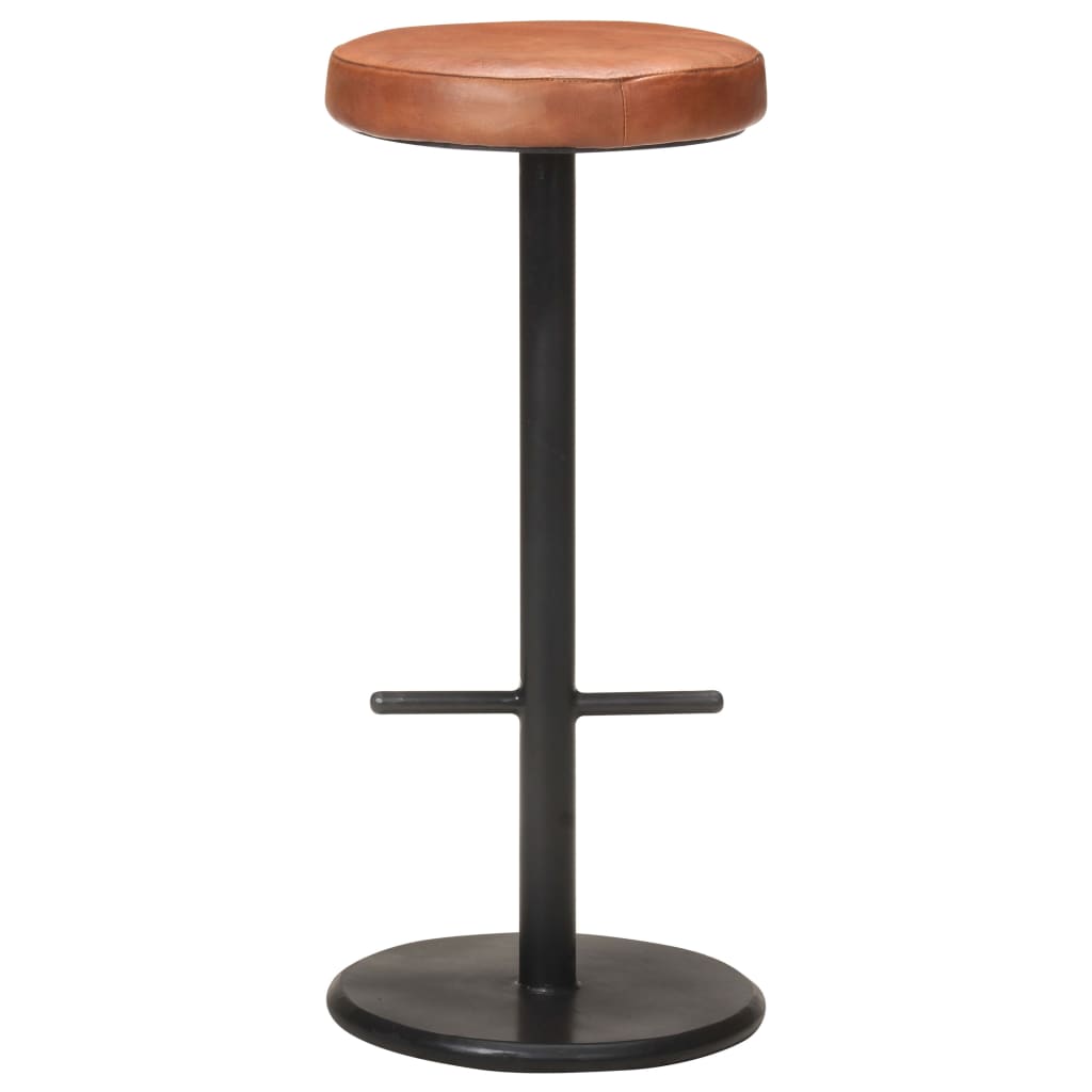 Bancos de bar 2 pcs couro genuíno castanho
