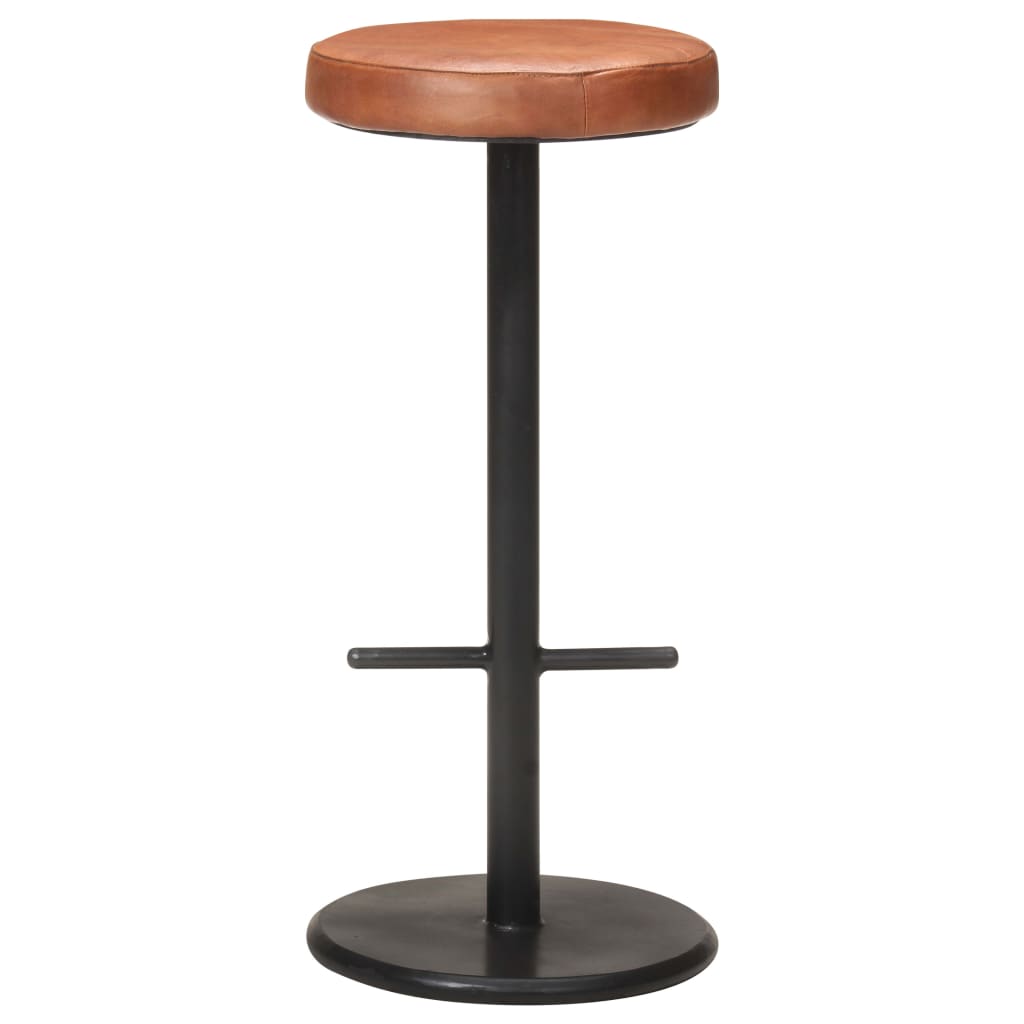 Bancos de bar 2 pcs couro genuíno castanho