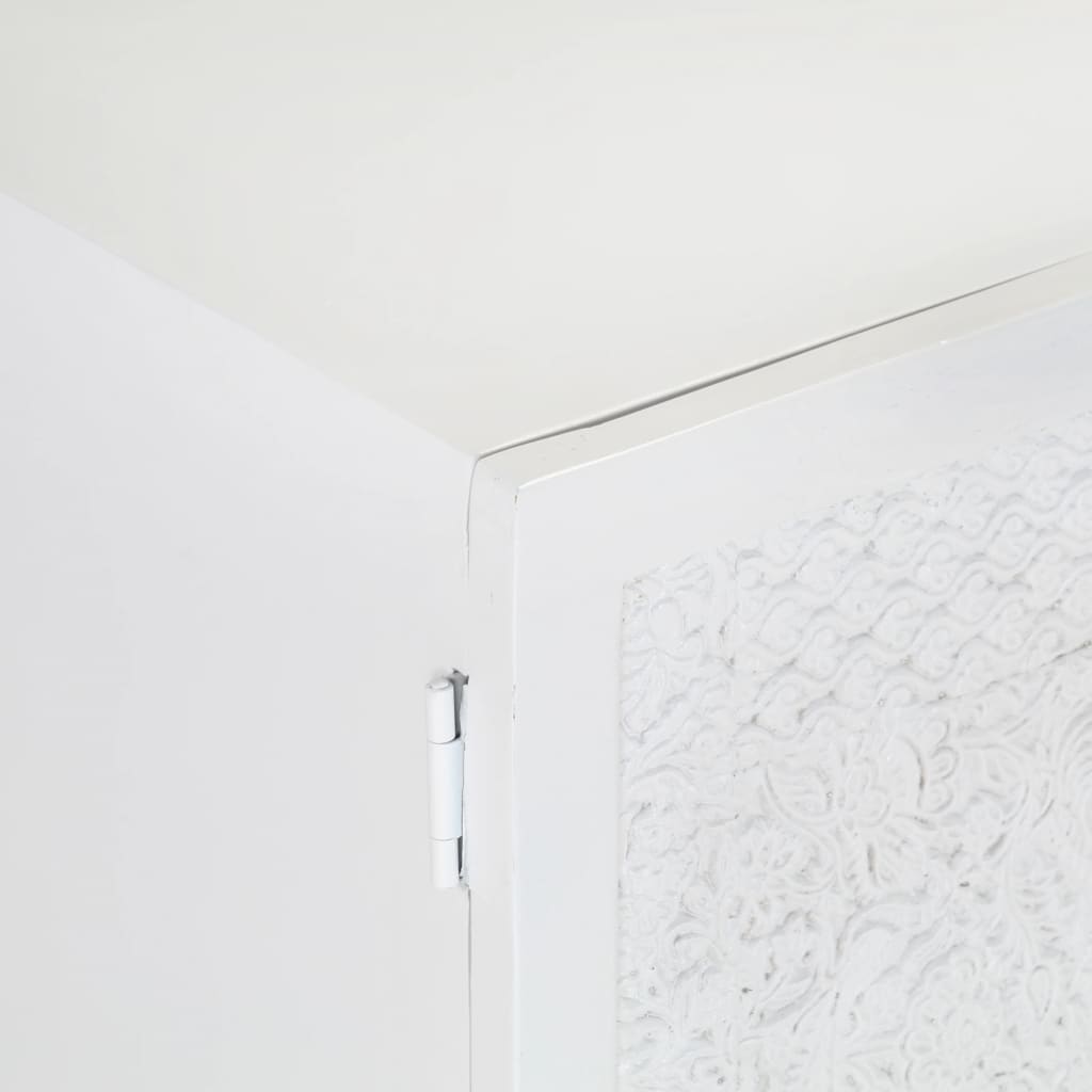 Móvel de TV 115x30x46 cm madeira de mangueira maciça branco